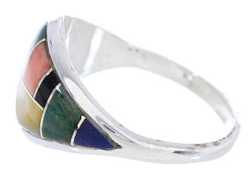 Multicolor Inlay Genuine Sterling Silver Southwest Ring Size 8-3/4 RX100630